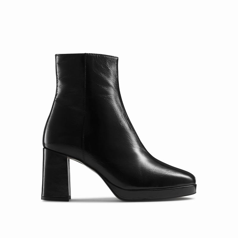 Russell & Bromley Twiggy Platform Ankle Boots Women's Black [QMZ817CR]